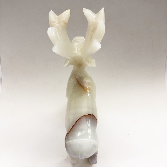 Vintage Handcarved Onyx Alabaster Reindeer Elk Moose Sculpture - Picture 6 of 9
